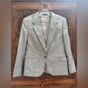 Burberry Light Gray Plaid Men's Blazer - Single-Button Sport Coat